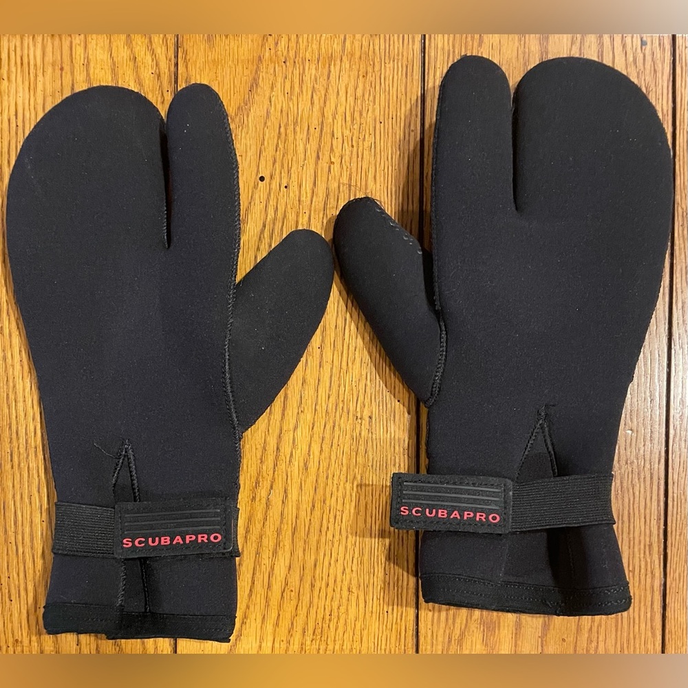 EUC SCUBAPRO Crab Gloves, black, size large, neoprene/nylon